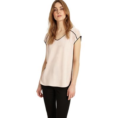 Black and blush pippa piped edge top
